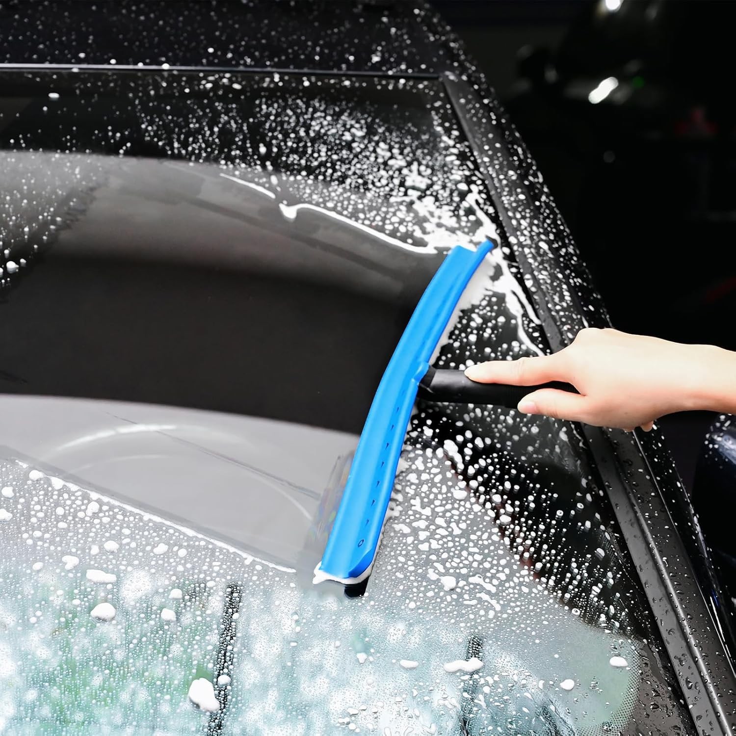 15 inch Blue Windshield Squeegees, All-Purpose Streak-Silicone Squeegee for