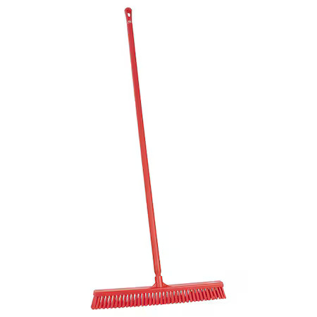 Remco 31944/29624 24 In Sweep Face Push Broom, Soft/Stiff Combination, Red