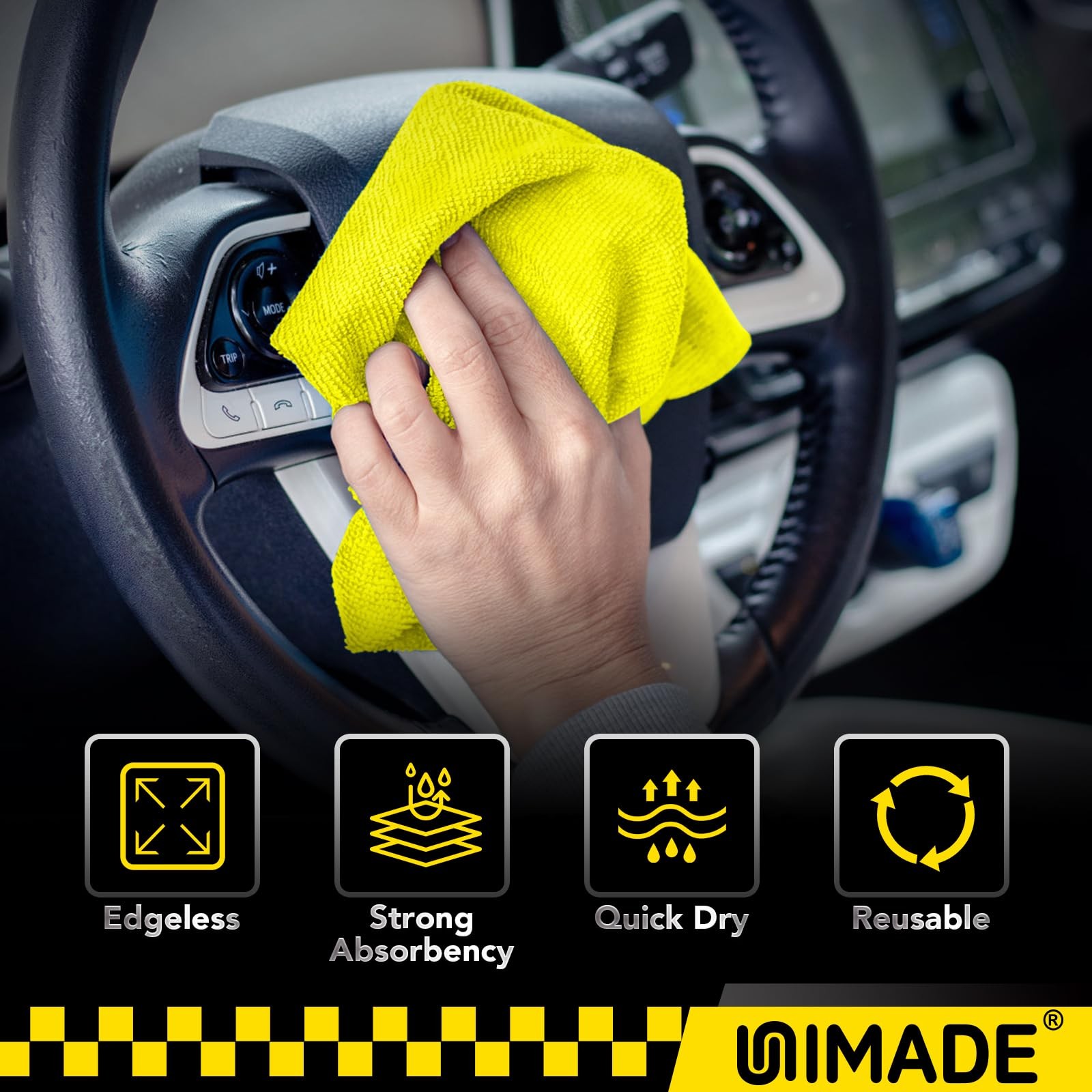 100PK Microfiber Cleaning Cloths for Automotive, Garage, and Restaurant Use