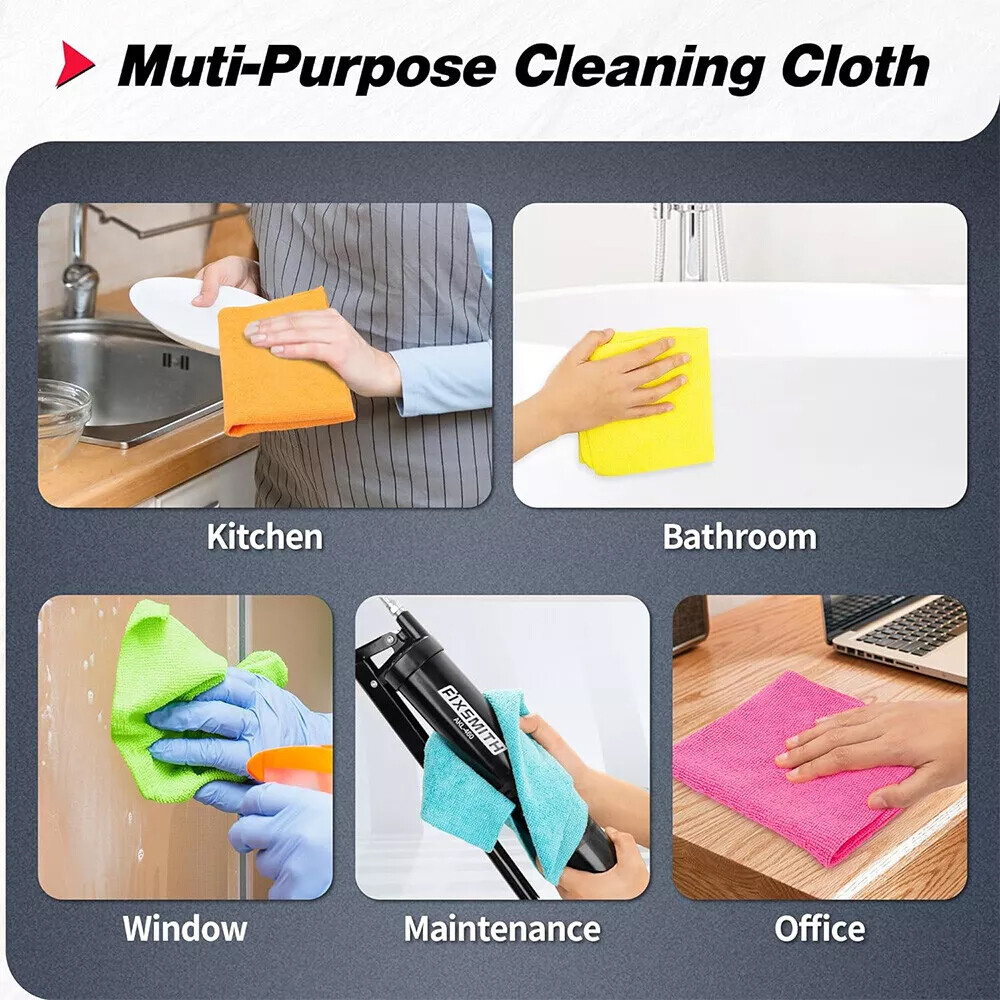Microfiber Cleaning Cloth Towel Rag Car Polishing No Scratch Detailing Set of 50