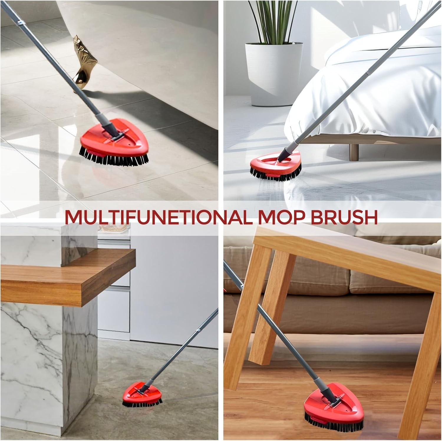 Multi-Surface Stiff Bristle Cleaning Brushes – 2 Pack for Home and Bathroom