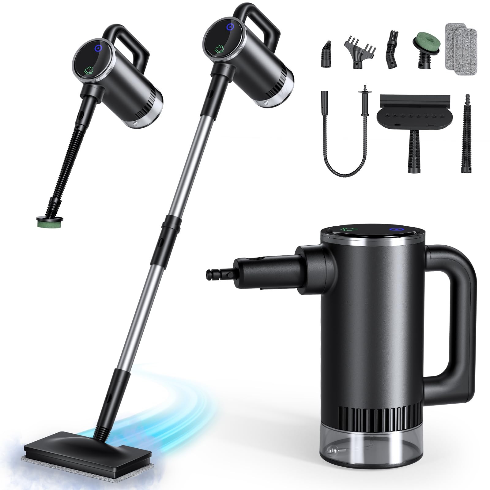 11-in-1 Steam Mop – Detachable Handheld Steam Cleaner with 380mL Tank, 260℉ F…