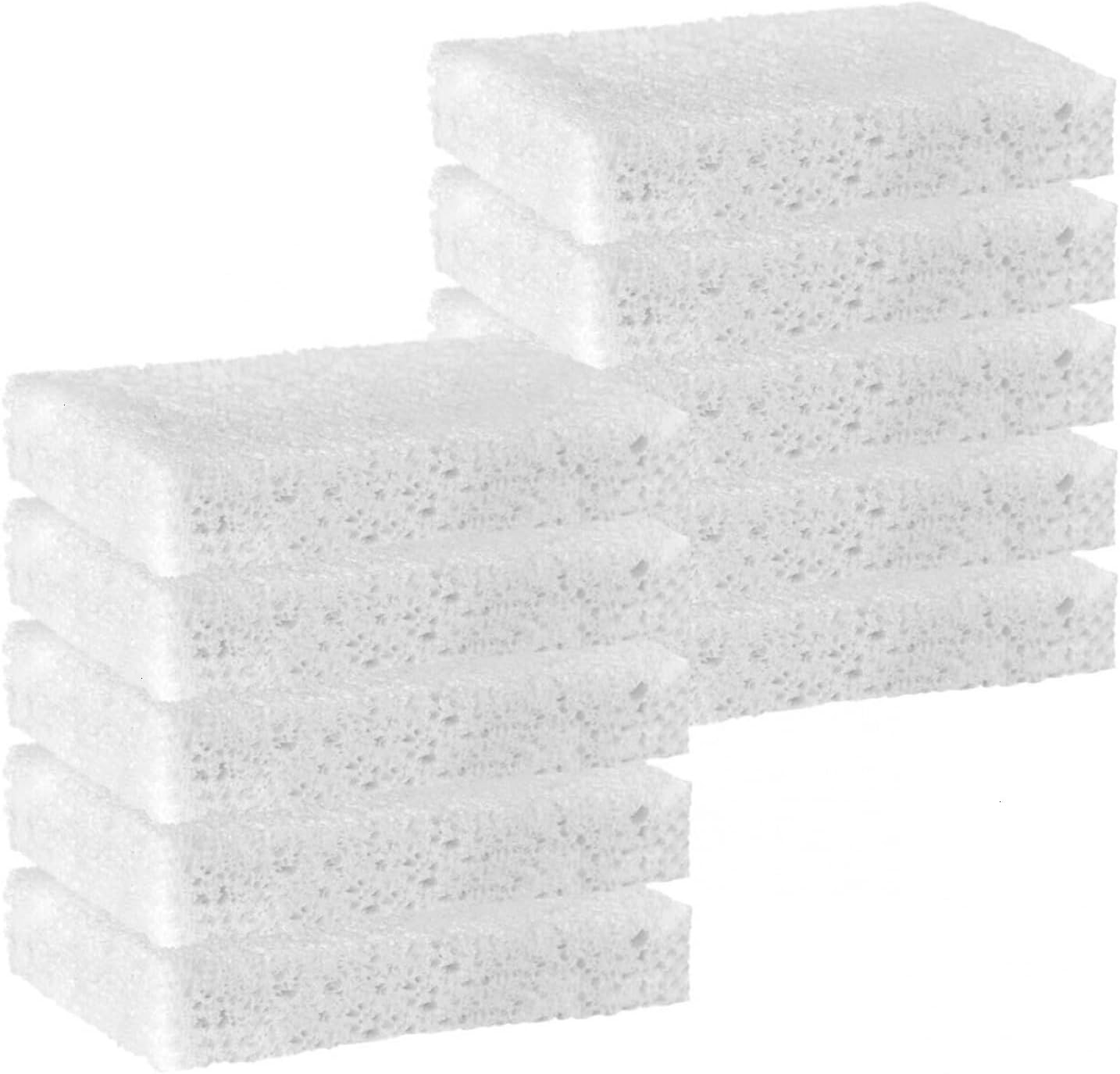 White Sponges Kitchen 10 Pack Natural Compressed Cellulose Sponges for Dishes No