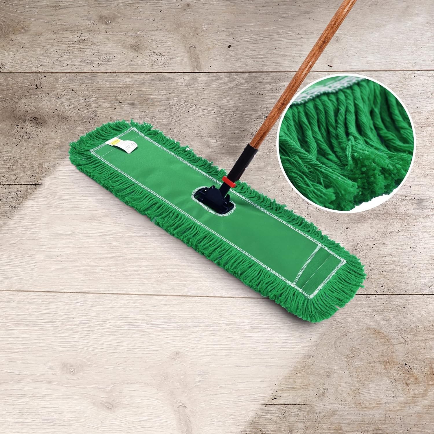Cleaning 24” Industrial Strength Cotton Dust Mop Refill Washable Heads Green 3P