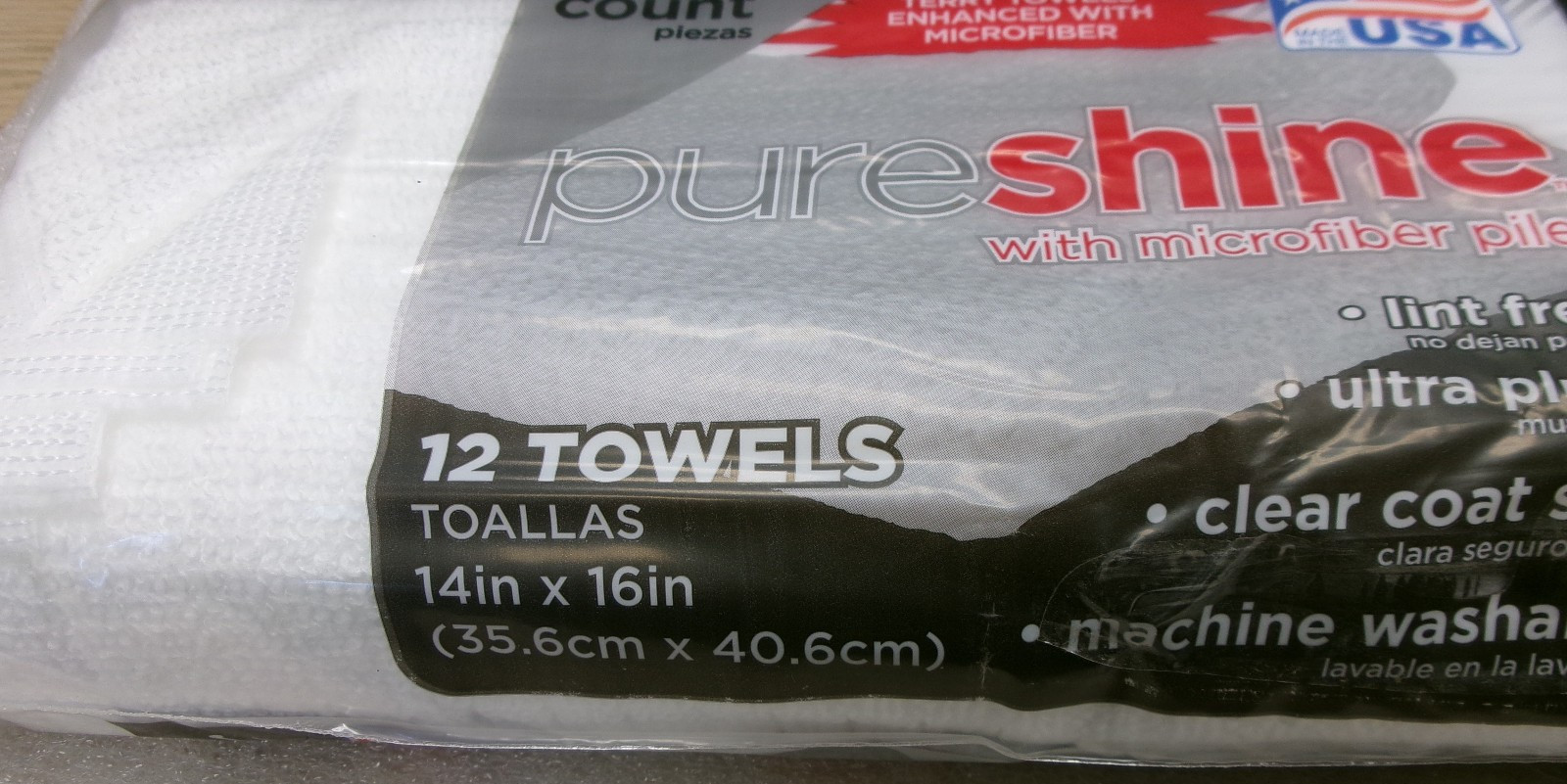 INTEX PURESHINE MICROFIBER TERRY TOWELS 12 PACK 14 x 16″ inches NEW #578B