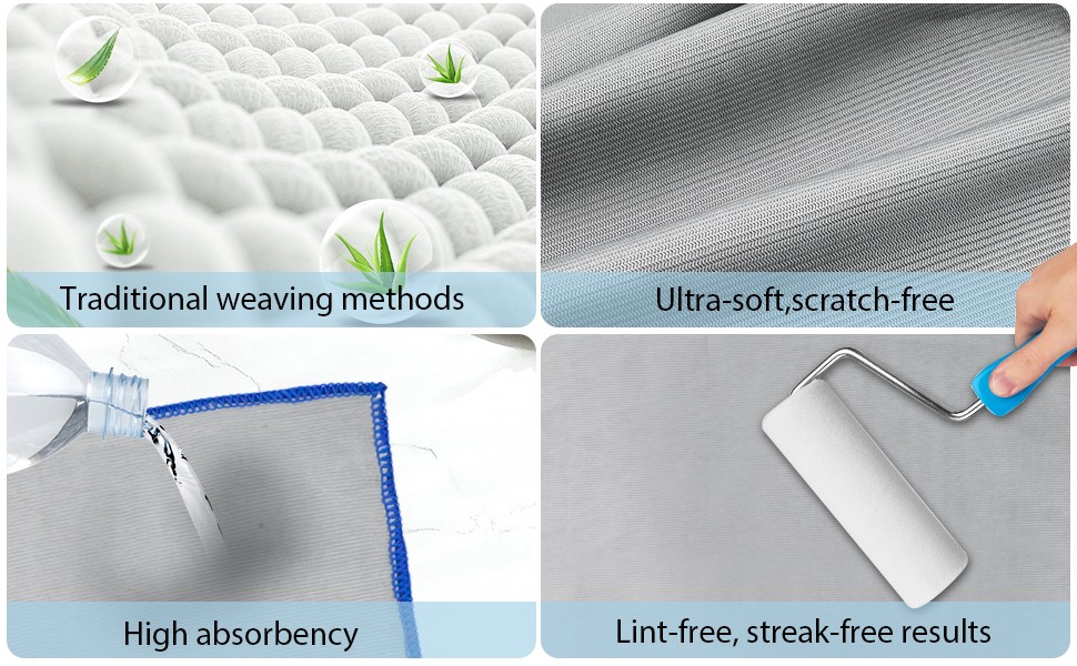 12 Pack Microfiber Glass Cleaning Cloth, 320GSM Thick Lint Glass Towels,