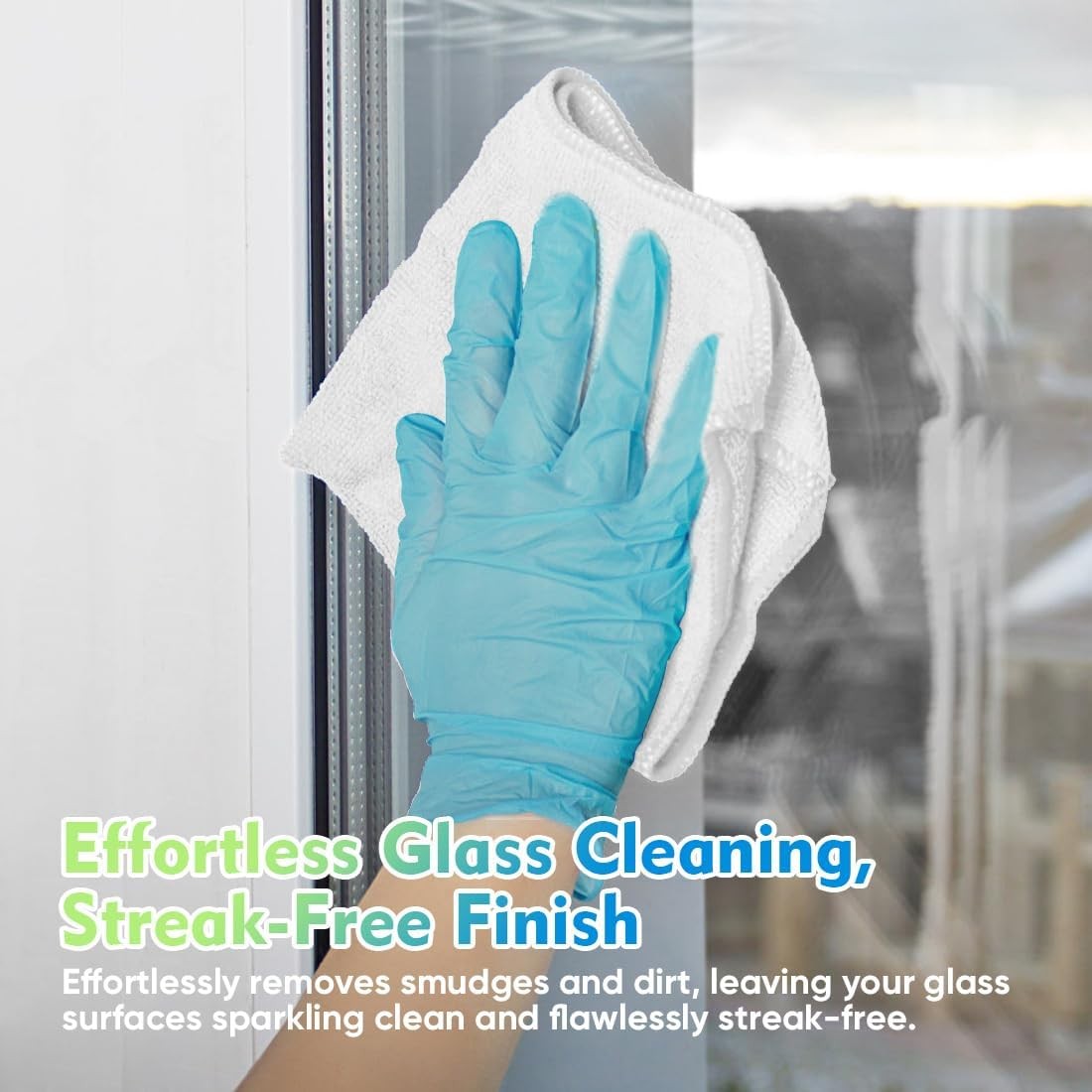 White Microfiber Cleaning Cloth 12 Pack, 12.5 x 12.5 inch Microfiber Towels for
