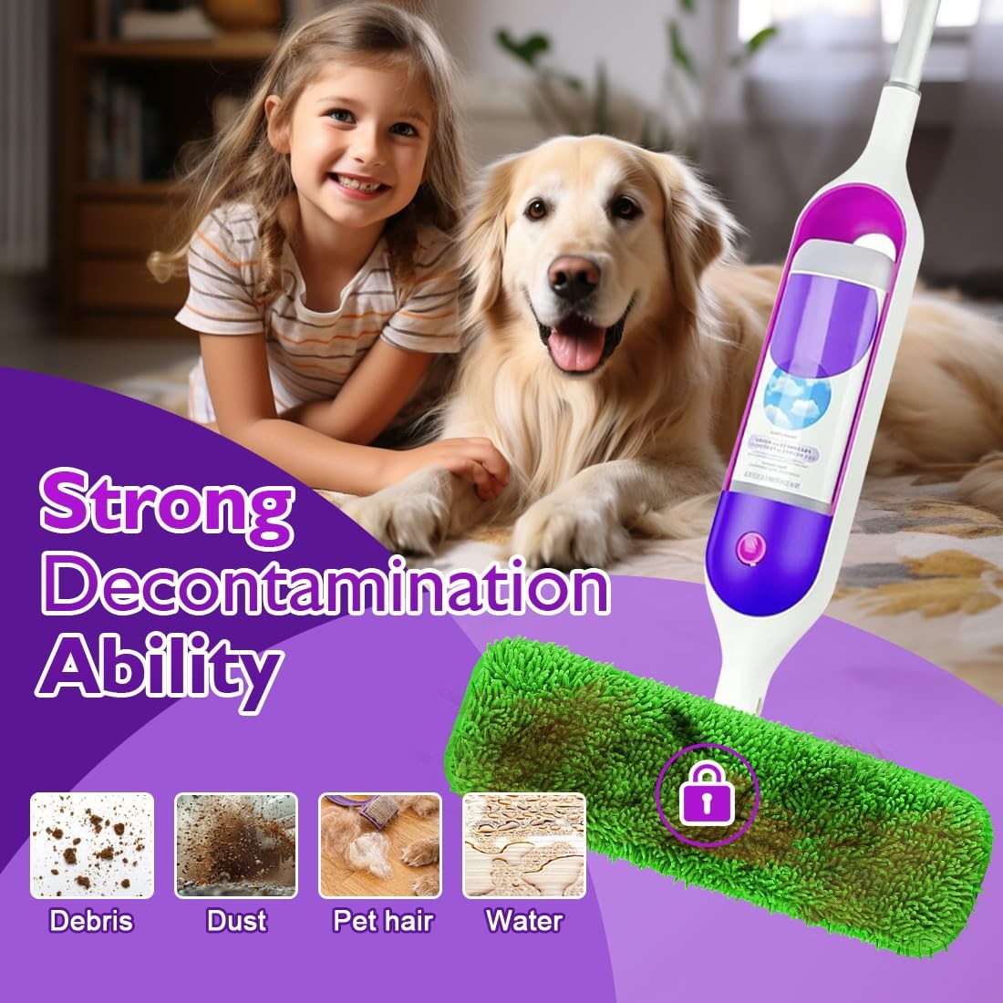 Multi Surface Mop Pads 8 Pack, Microfiber Refill For 13 15 Inch Mops, Multicolor