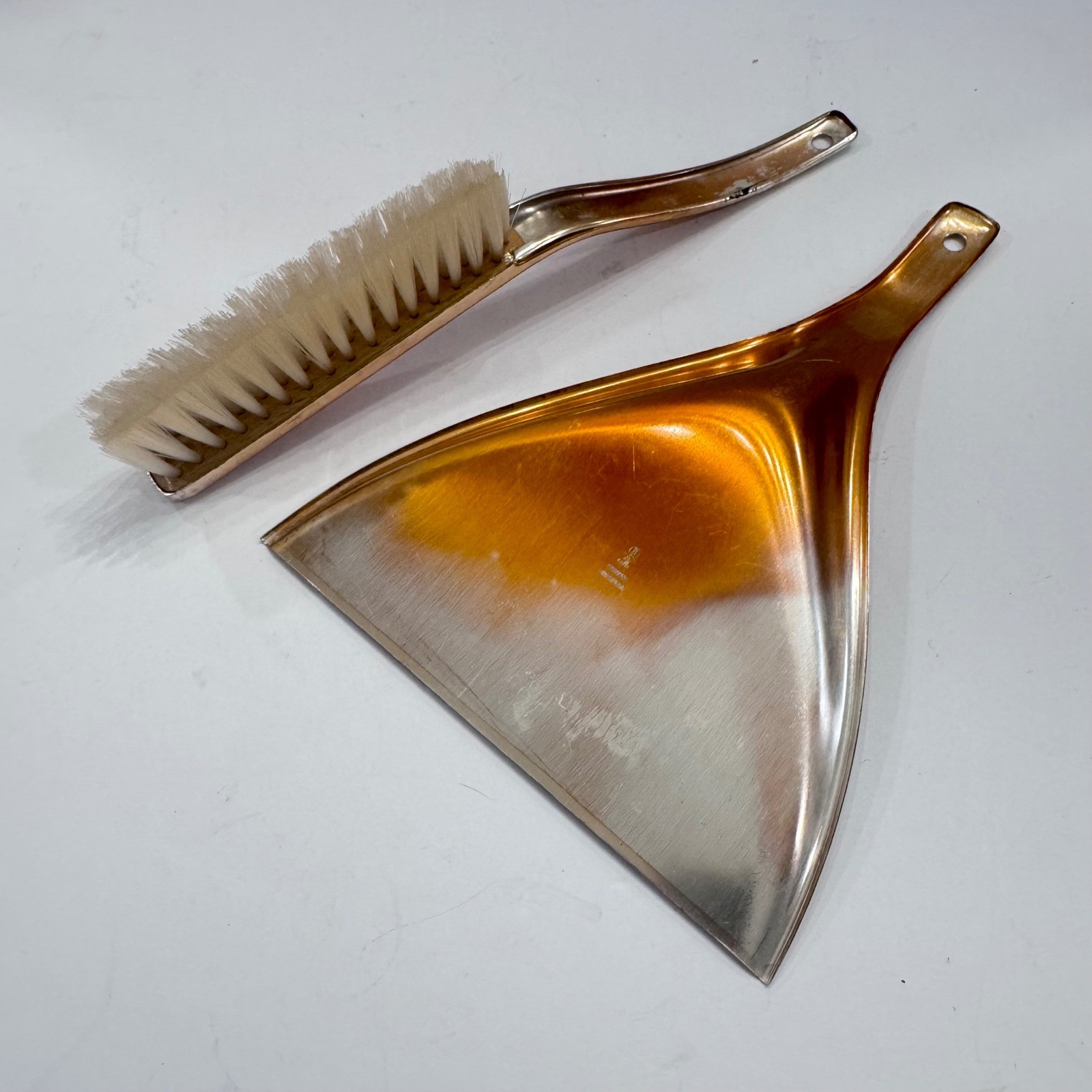 WMF IKORA Germany Silverplate Dustpan Brush Set Vintage Art Deco Cleaning Tool