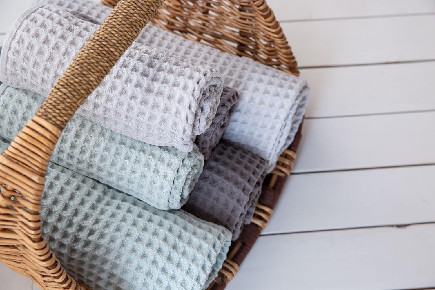 Waffle Cotton Bath Towels-100% Turkish Cotton, Quick Dry, Ultra Soft, Premium
