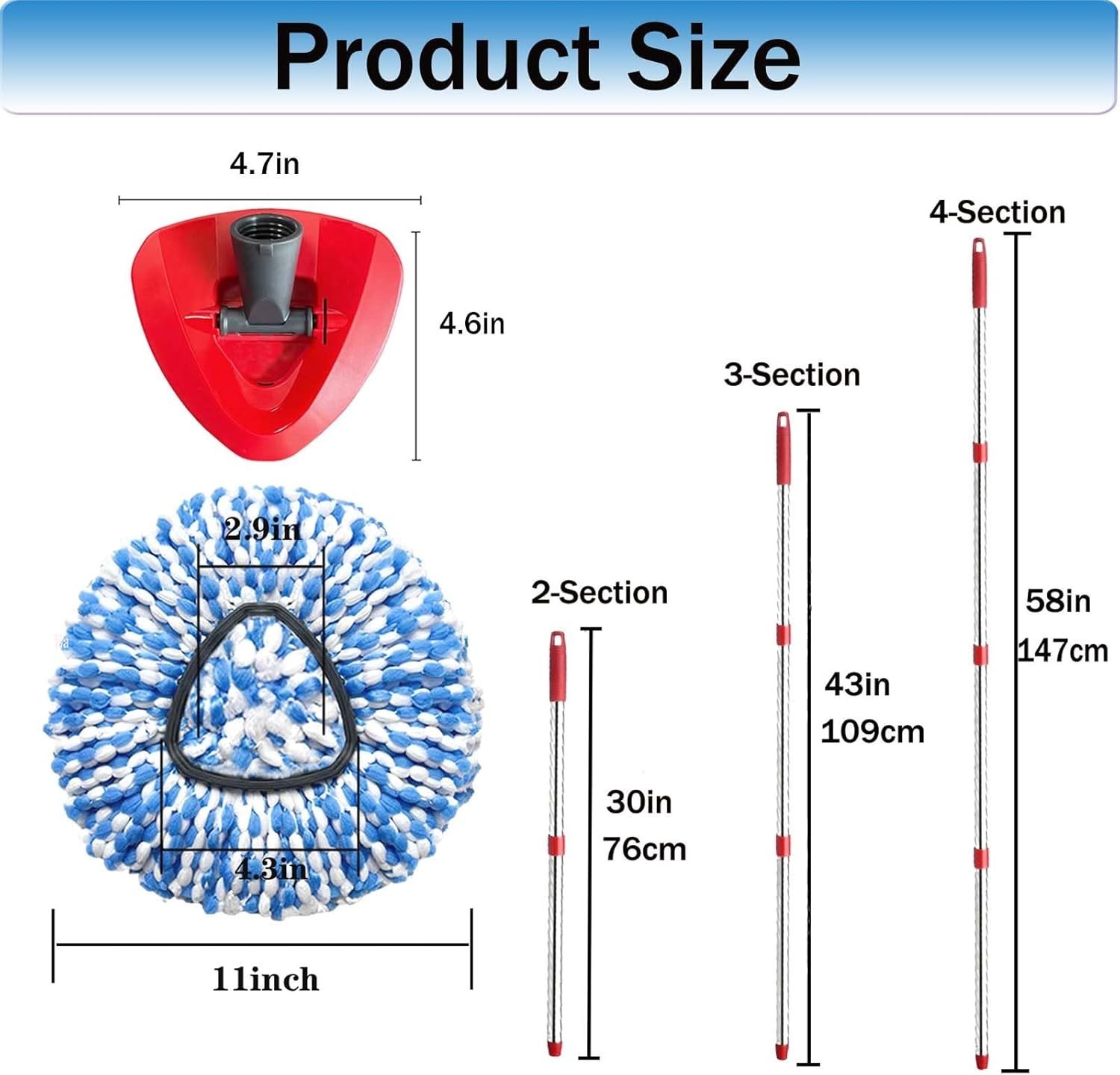 Spin Mop Replace Heads for O Cedar Rinse Clean 2 Tank System, Spin Mop Replac