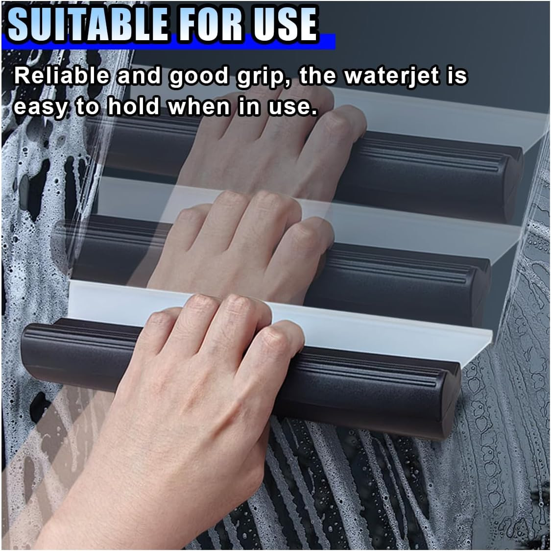 2PCS Automotive Squeegee, 10 Inch T-Bar Water Blade Squeegee for Drying, Flexibl