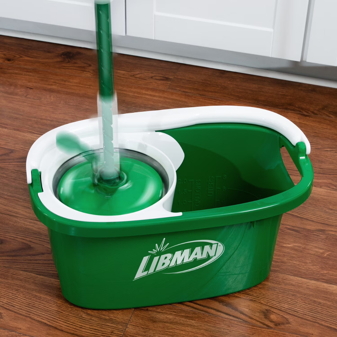 Libman All-in-One Tornado Spin Mop Floor Cleaning Kit, Advanced Microfiber Head