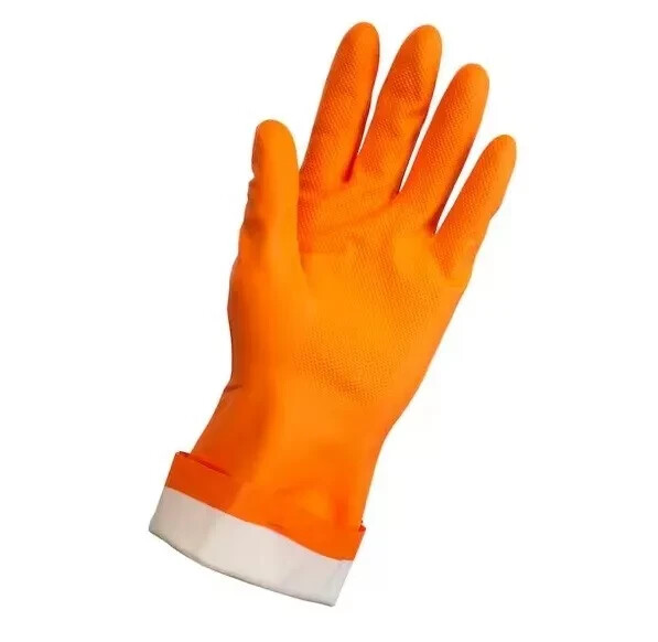 2 Pairs Of HDX Orange Nitrile Heavy Duty Reusable Gloves SMALL/MEDIUM