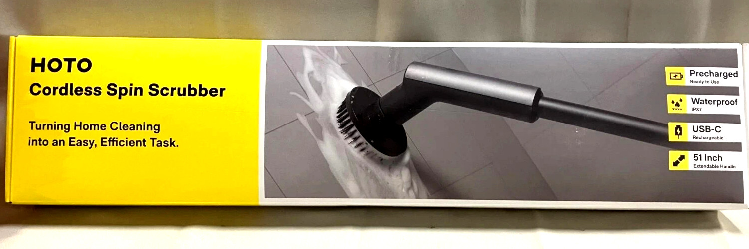 HOTO Cordless Spin Scrubber: 2.5 N·M torque six brush heads IPX7 rated 1848324