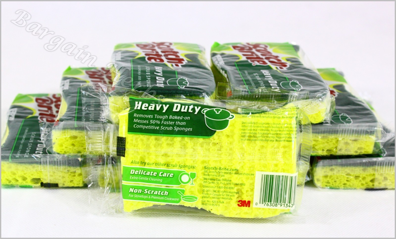 10 Pack Scotch Brite Heavy Duty Scrub Sponges Non-Scratch Free Shipping