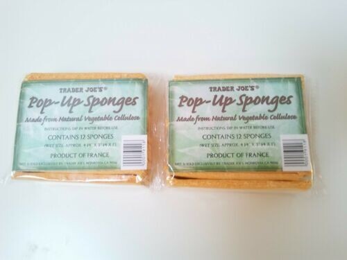 2 PACK! = 24 sponges! TRADER JOE’S Pop Up Sponge Natural Vegetable Cellulose
