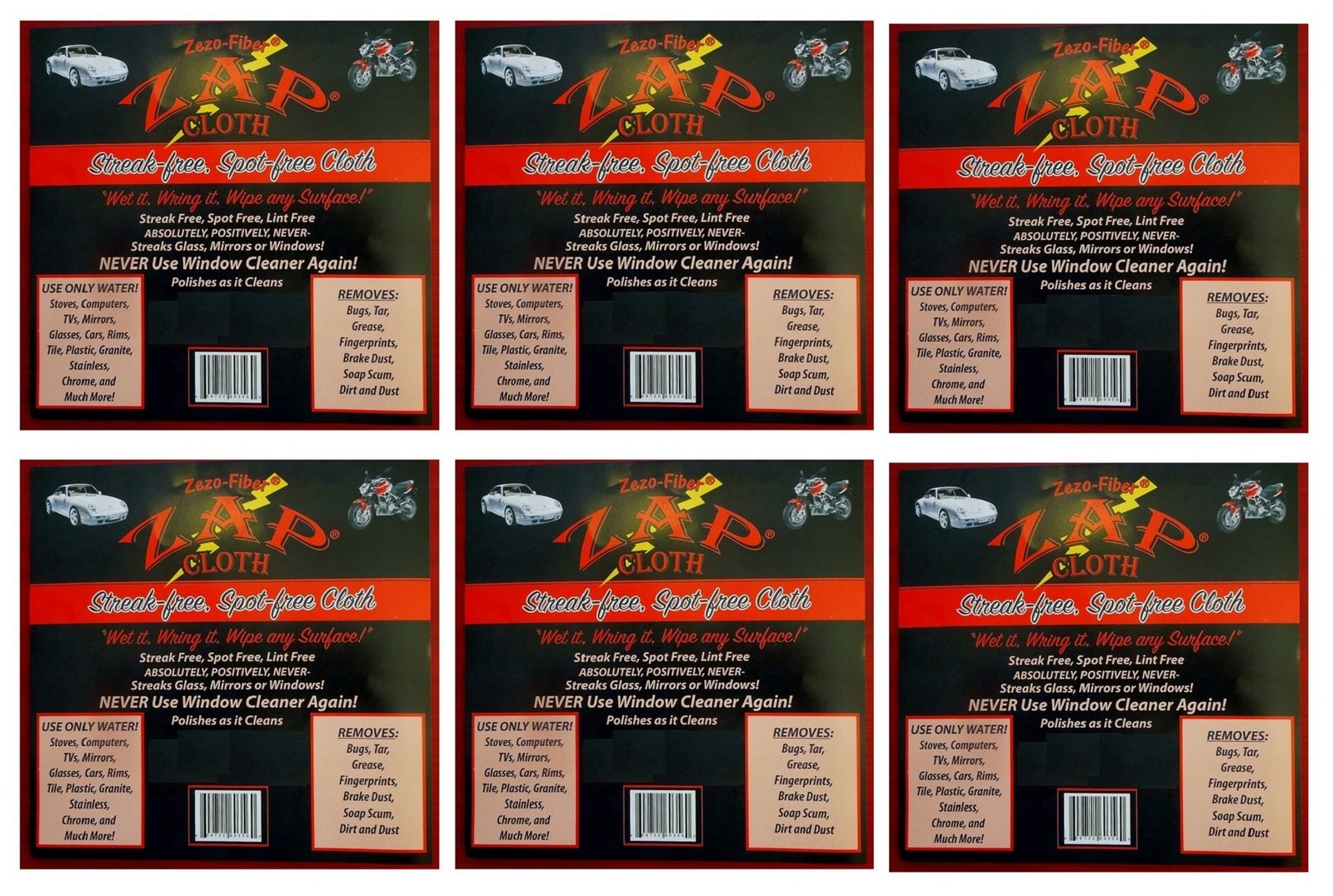 Zezo-Fiber Cloth, Streak Free, Spot Lint – Polishes as It Cleans