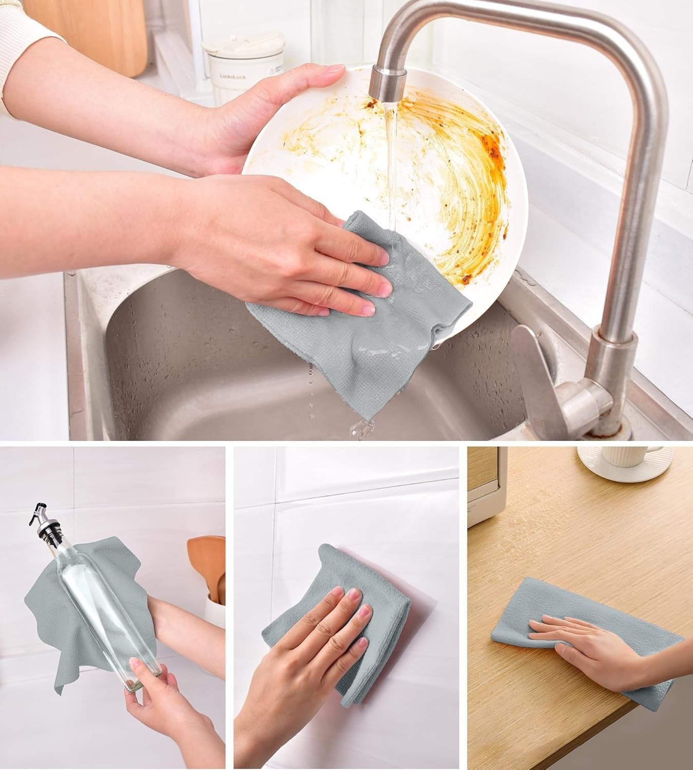 Microfiber Cleaning Cloth Roll 25×25 CM Reusable Washable Lint Free 20 Sheets