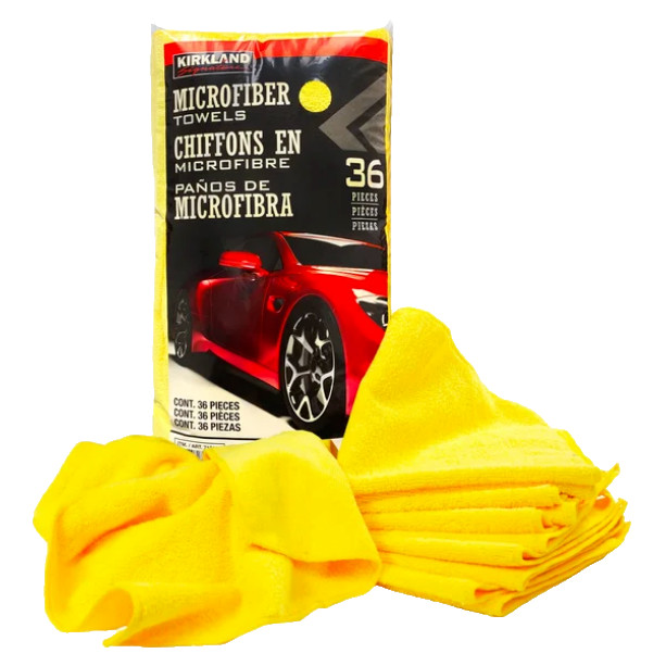 [FREE SHIPPING] 36CT Kirkland Signature Ultra-Plush Microfiber Towel Yellow