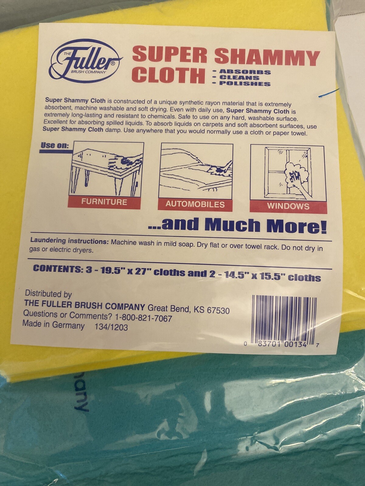 Fuller Brush Company Super Shammy Cloth Set, NIP – Sealed, Made in Germany