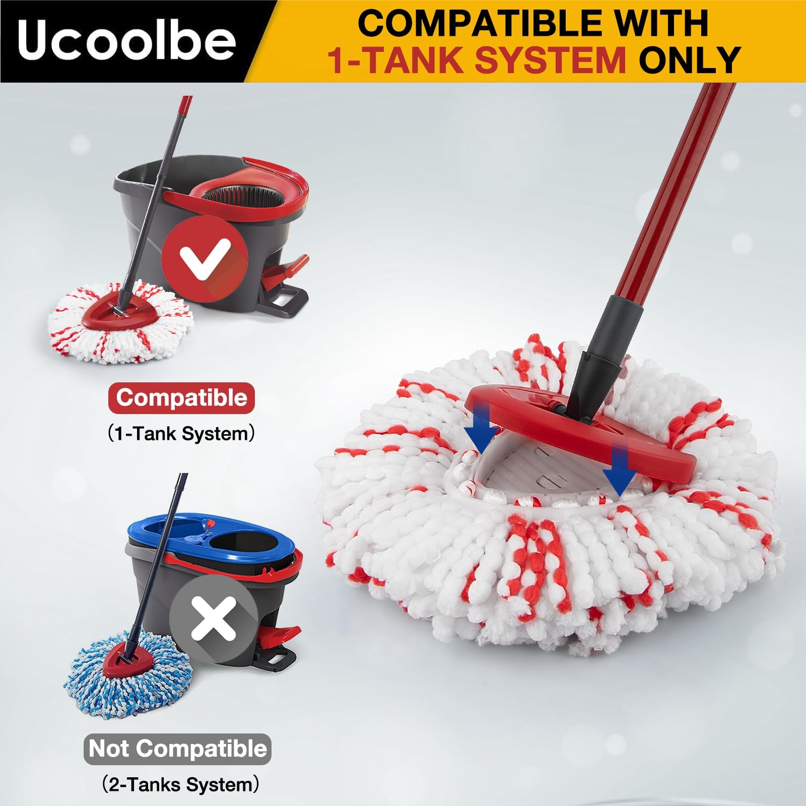Upgraded mop Refill for O Cedar, 3 Pack Spin mop Heads Replacements Compatibl