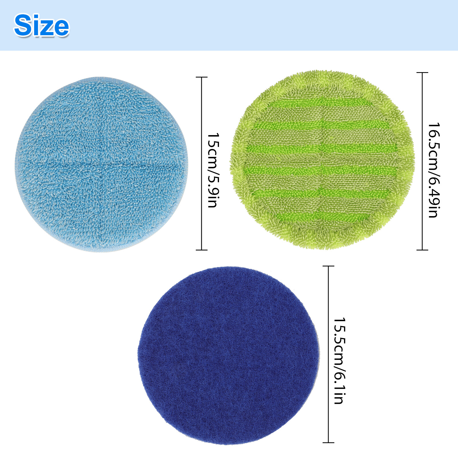 6Pcs Electric Mop Head Replacement Pads for Floor Cleaning Microfiber Washable
