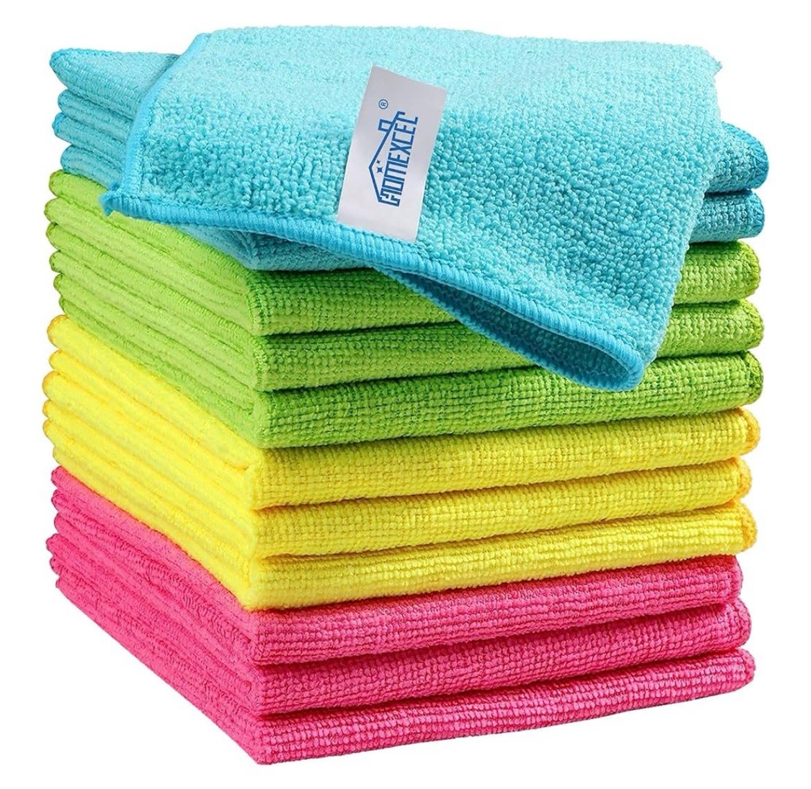 Microfiber Cleaning Cloth,12 Pack Cleaning Rags, Cleaning Towels with 4 Colors