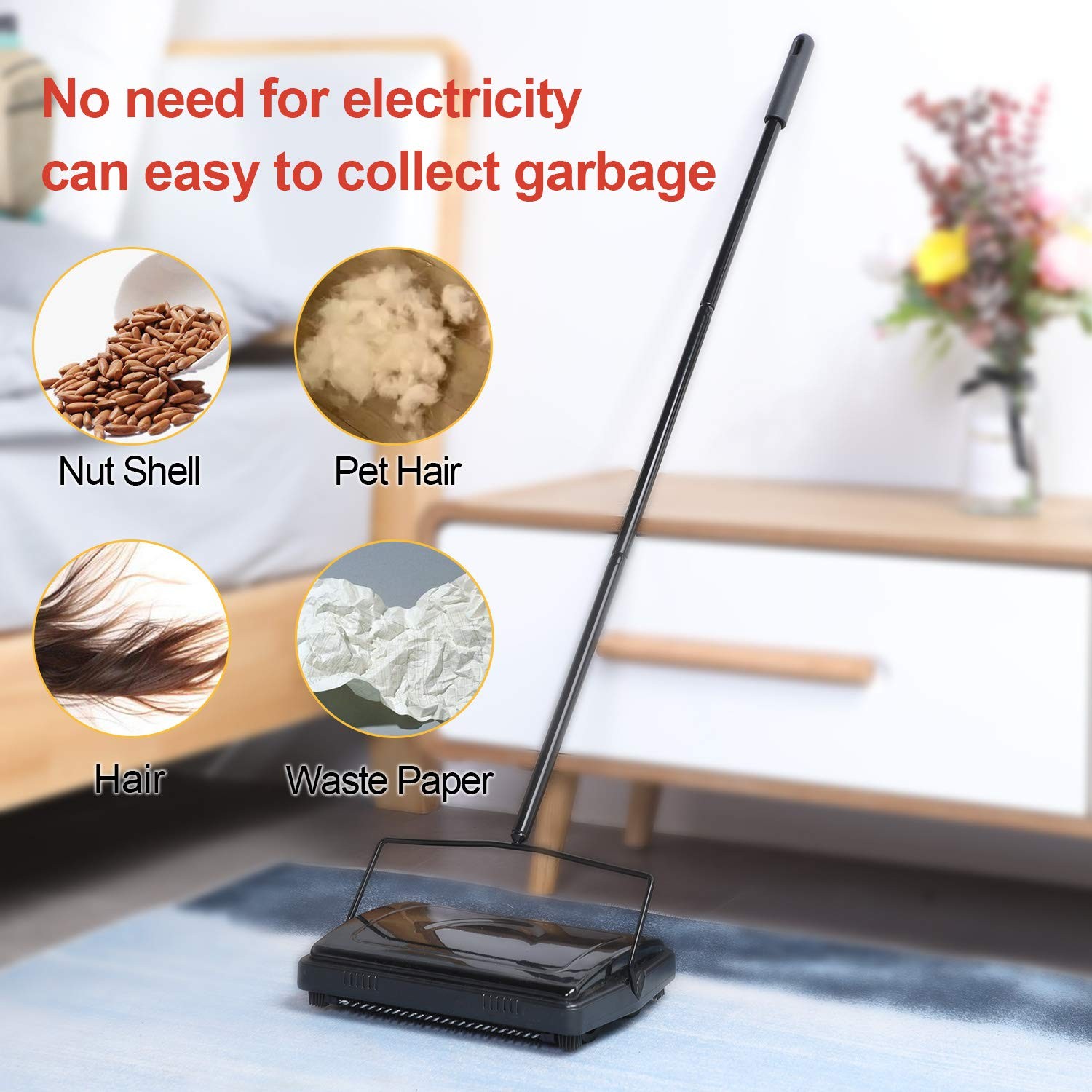 Carpet Sweeper Cleaner for Home Office Low Carpets Rugs Undercoat Carpets Pet…