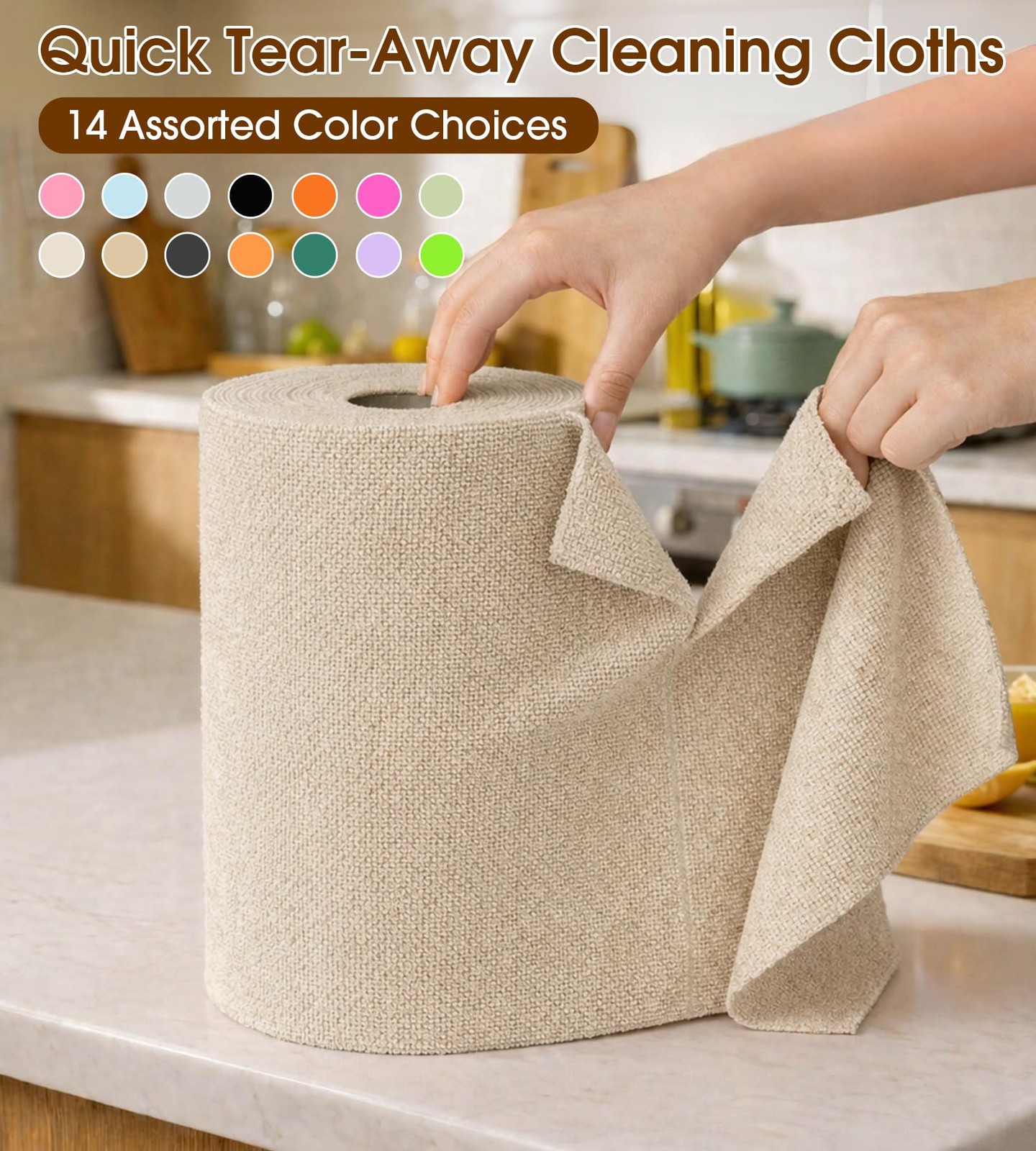 Microfiber Cleaning Cloth Roll, 100 Pack – Tear-Away Microfiber Paper Towels,…