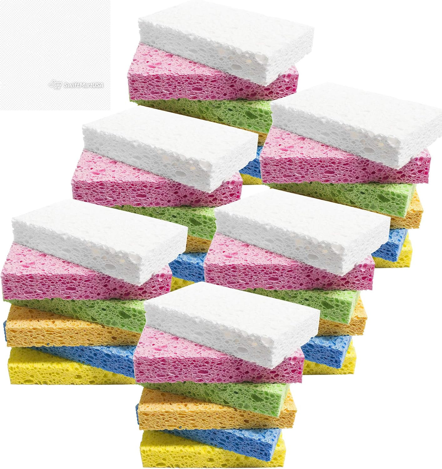Cellulose Sponges,Heavy Duty Scrub Kitchen Sponge No Scratching,Pop up Eco DIY (
