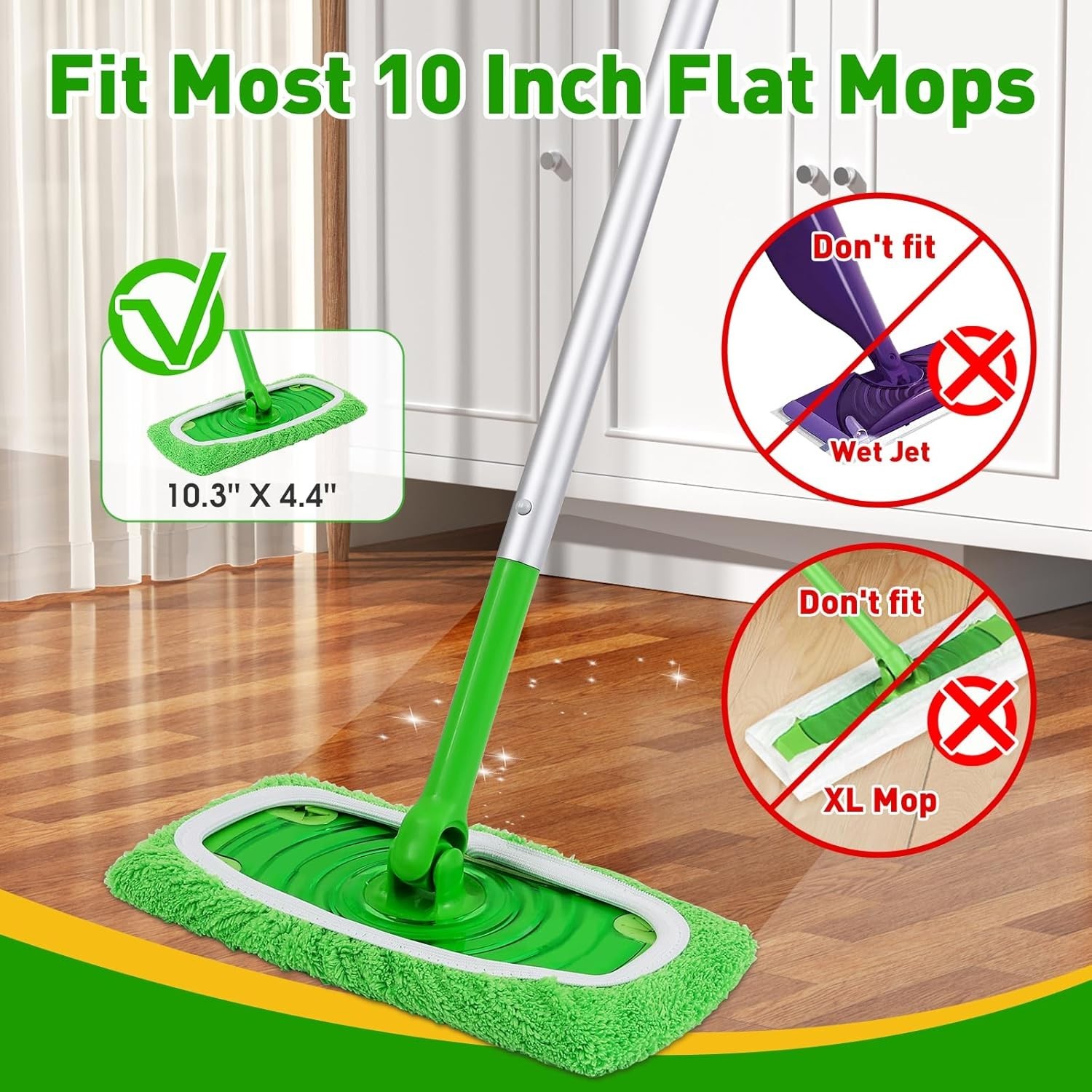 12-Pack Reusable Microfiber Mop Pads for 10-Inch Mops – Eco-Friendly Cleaning