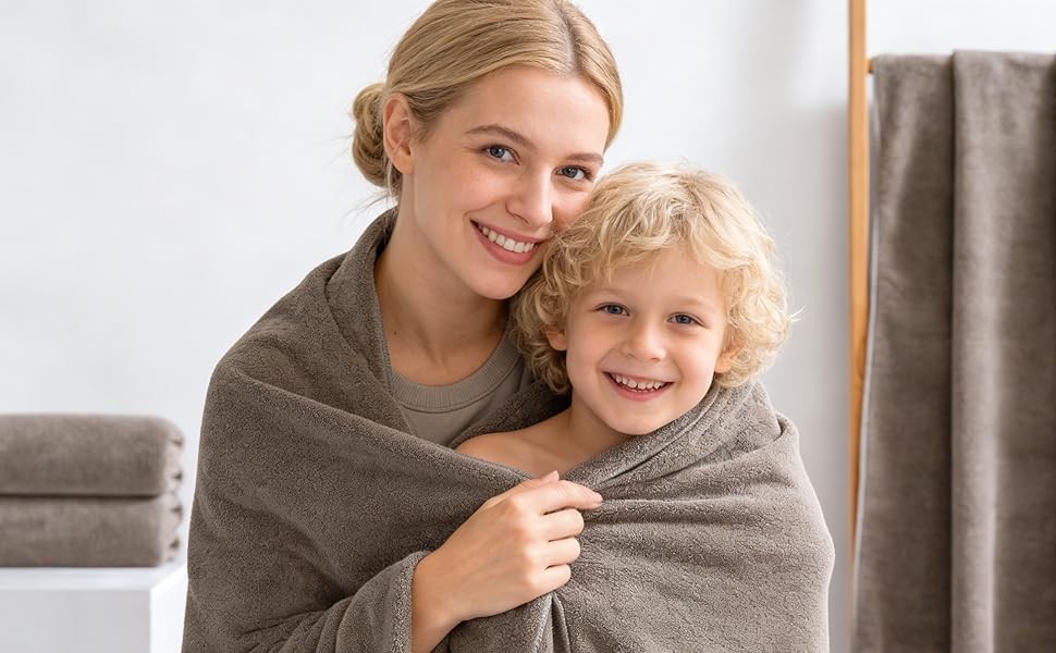 8-Piece Soft Microfiber Towel Set Incredibly Absorbent Lightweight Quick Dry and