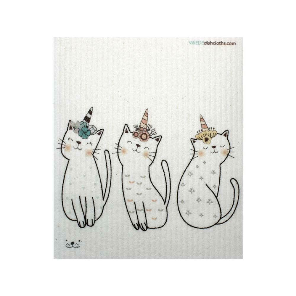 Mixed Caticorn Set of 3 cloths (One of each design) Swedish Dishcloths ECO Abso