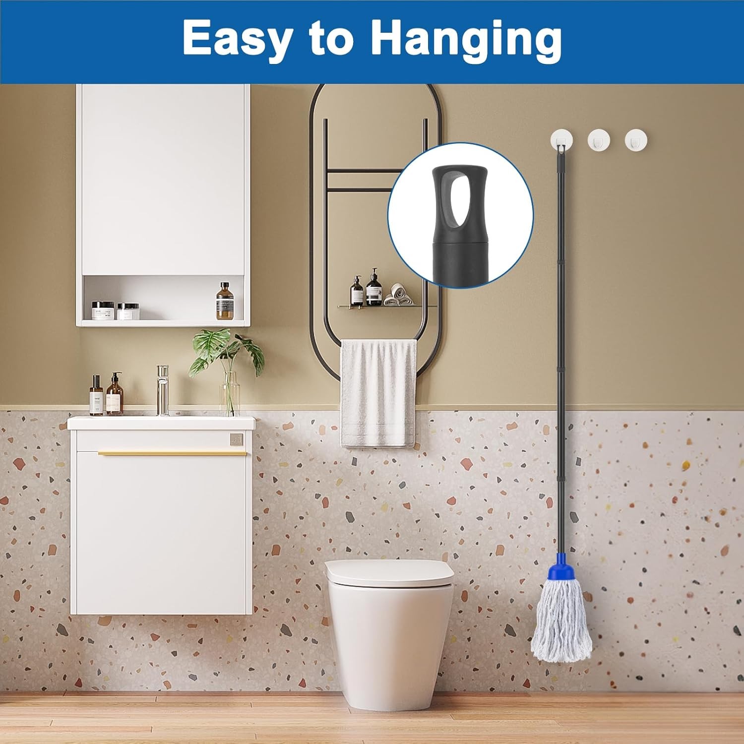 Mop for Floor Cleaning,2 Pcs Cotton String Wet Mops Replacement Head