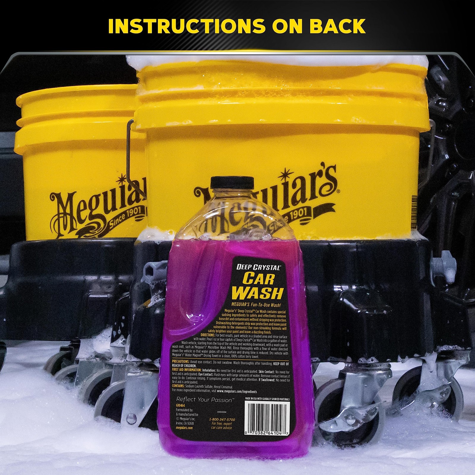 Meguiar’s Deep Crystal Car Wash – 64 Fl Oz (Pack of 1), Black