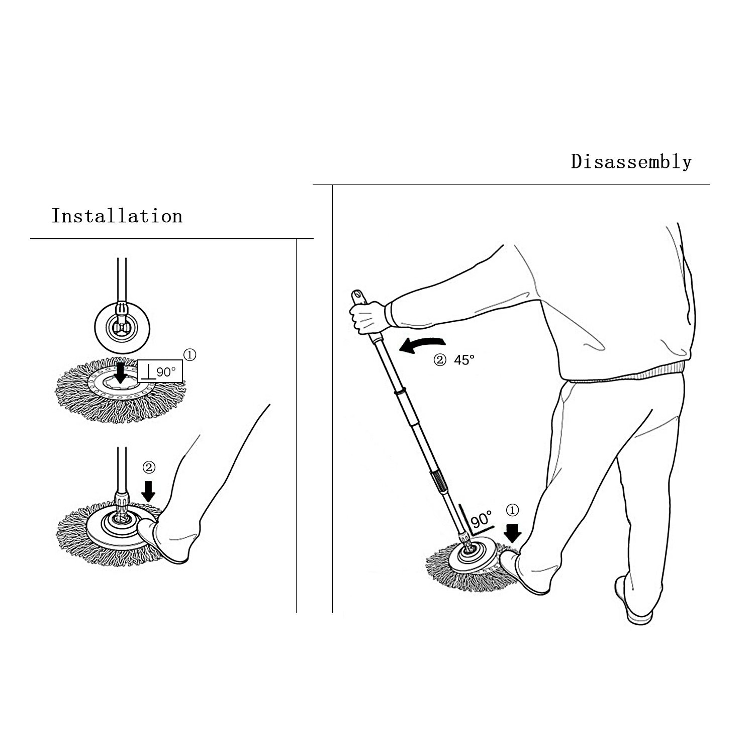 3 Pack Spin Mop Replacement Head for Hurrica, 3 Count (Pack of 1), 3pc-white