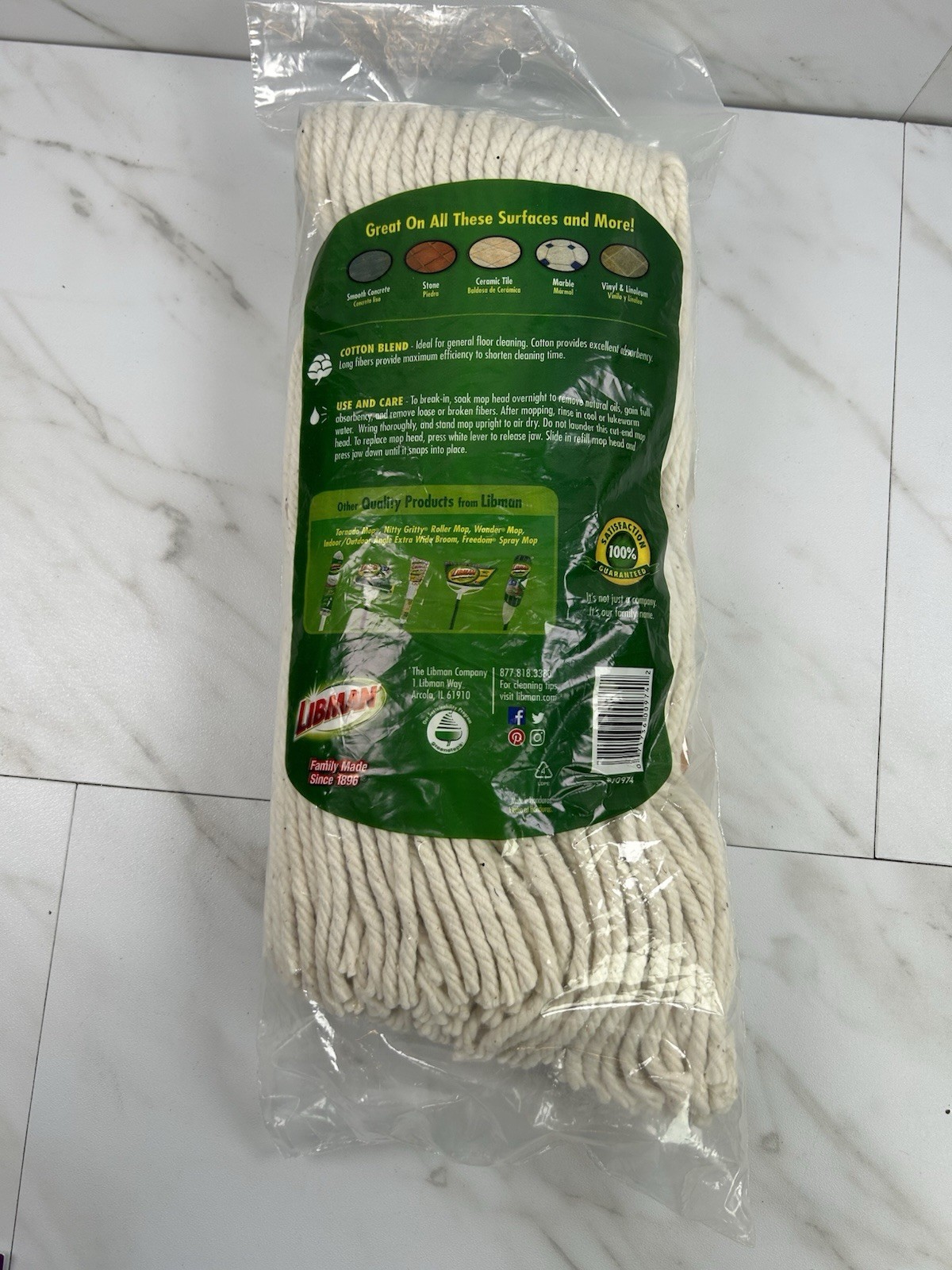 Libman All-Purpose Cotton Blend Wet Mop Refill
