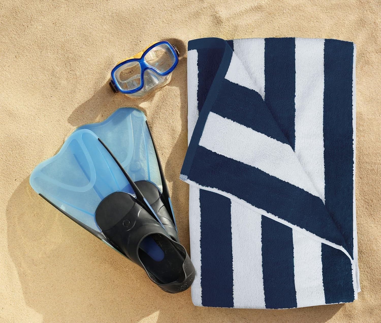 Pack of 4 Cabana Beach Towels, Oversized 30 x 60 Inches Cotton Beach Towel Set,