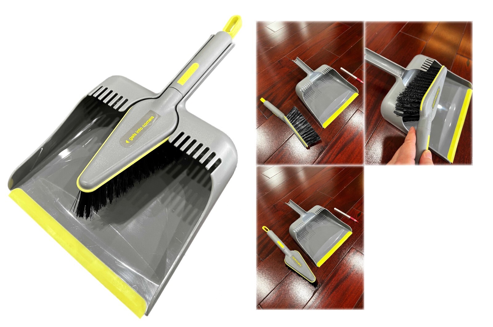 Dustpan And Brush Set For Cleaning, Beige, Made In China