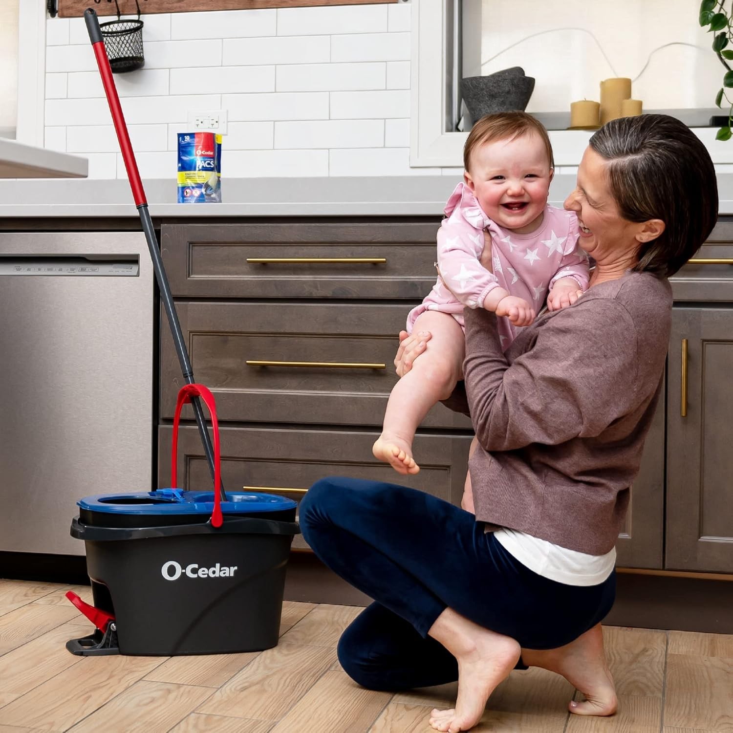O-Cedar RinseClean Spin Mop & Bucket System | Clean with Clean Water | Remove…