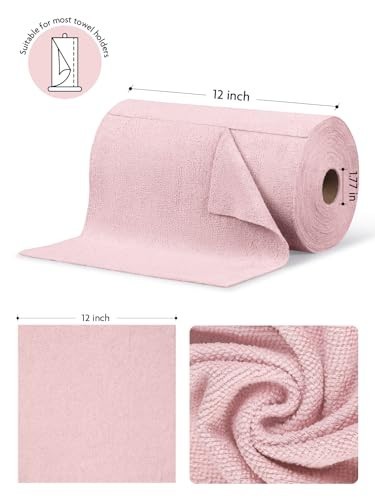 Microfiber Cleaning Cloth Roll 75 Count 12×12 Inch Tear Away Towels Reusable