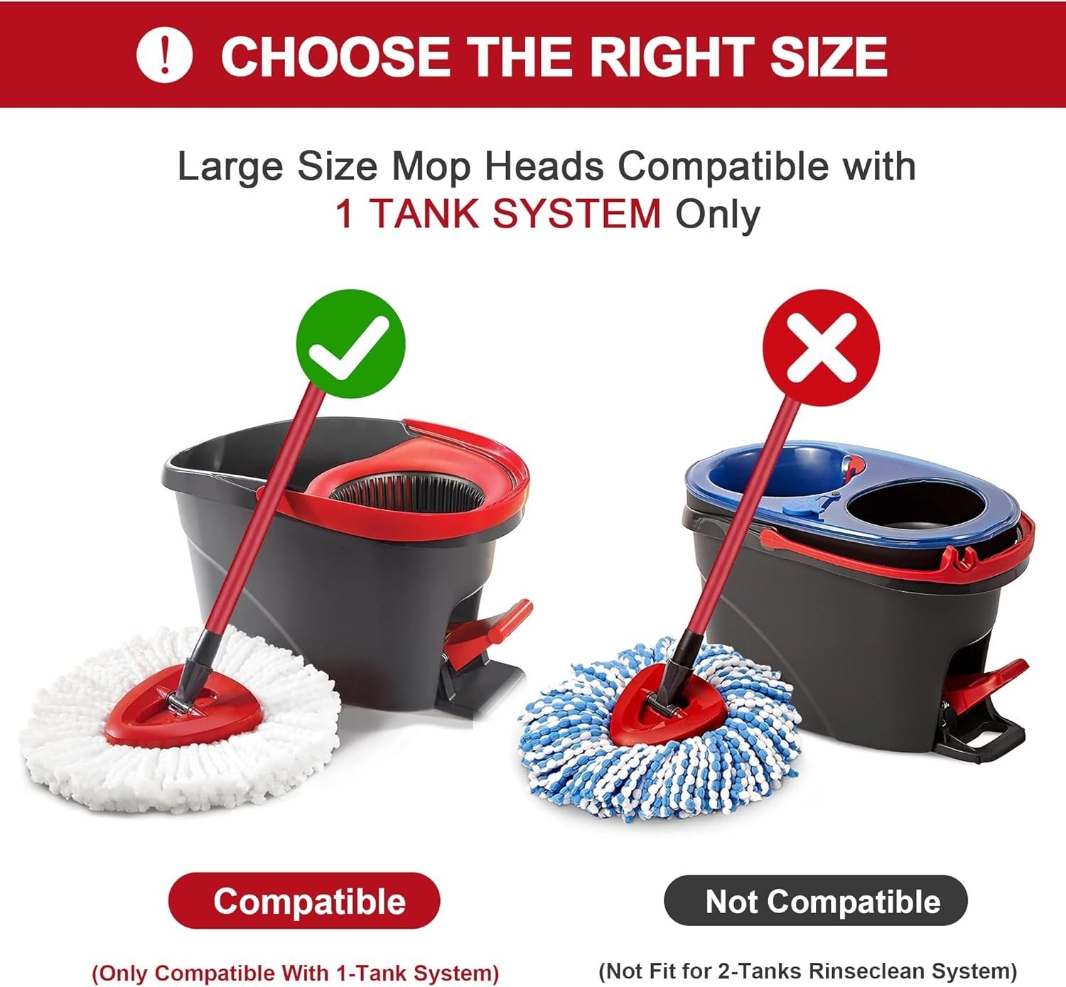 High-Quality Microfiber Mop Head Replacements for 1-Chamber O-Cedar Mops