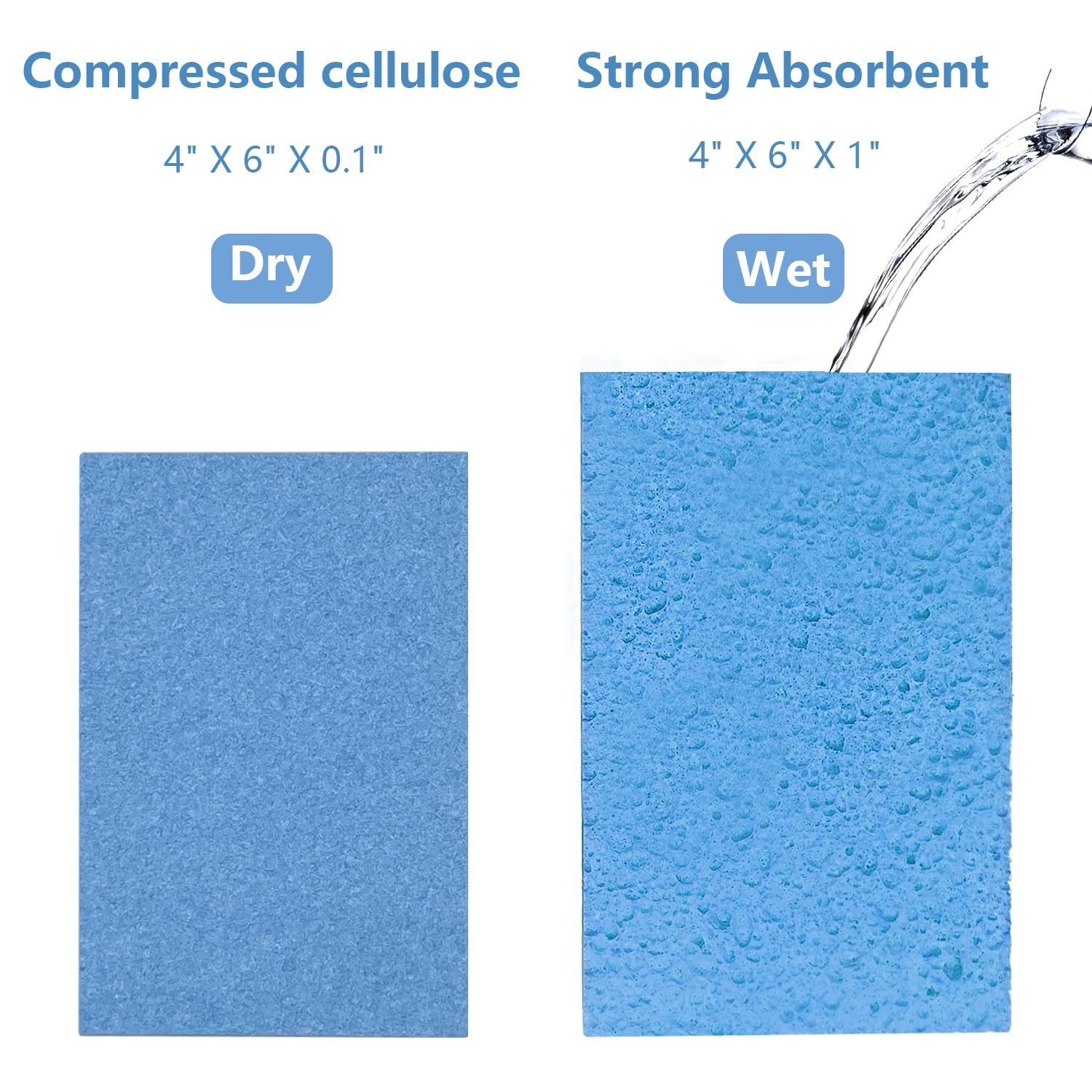 Cellulose Sponges, Large Size 4″ x 6″ x 1″ – Heavy Duty Scrub Kitchen Sponge,…