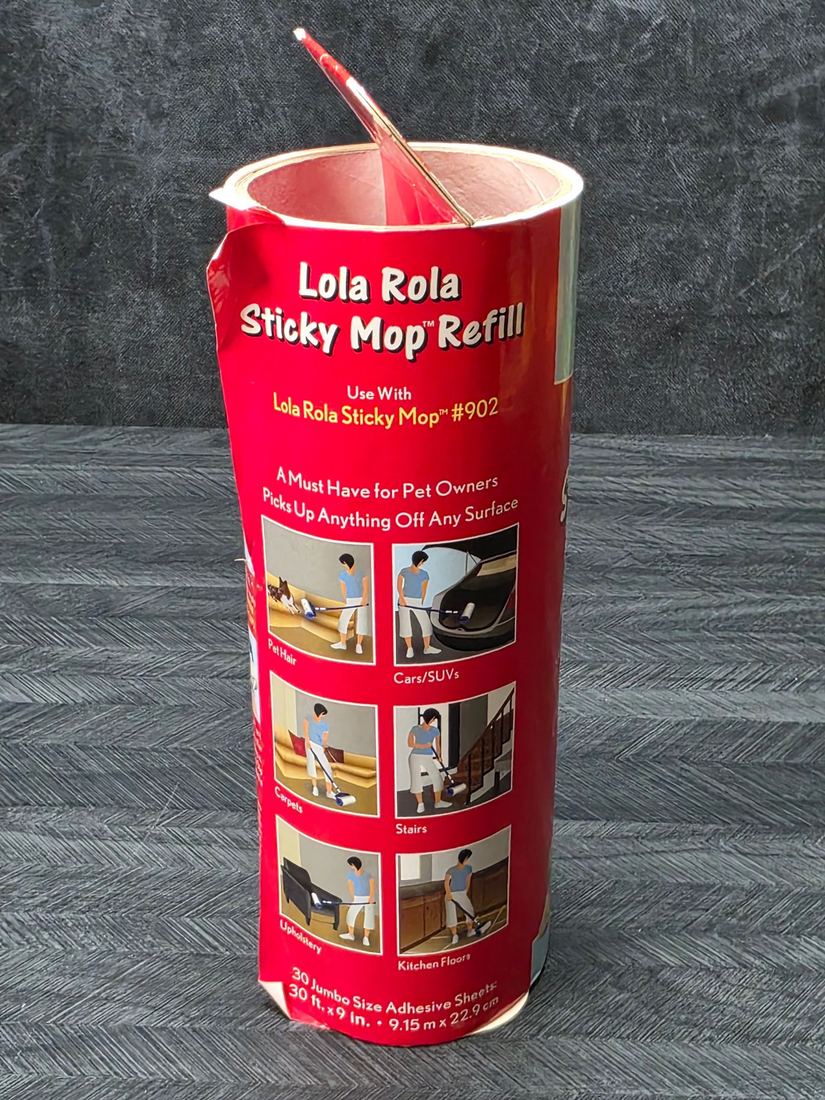 NEW Lola Rola Sticky Mop Refill 30 Original Jumbo Sticky Sheets Use w/ Mop#902