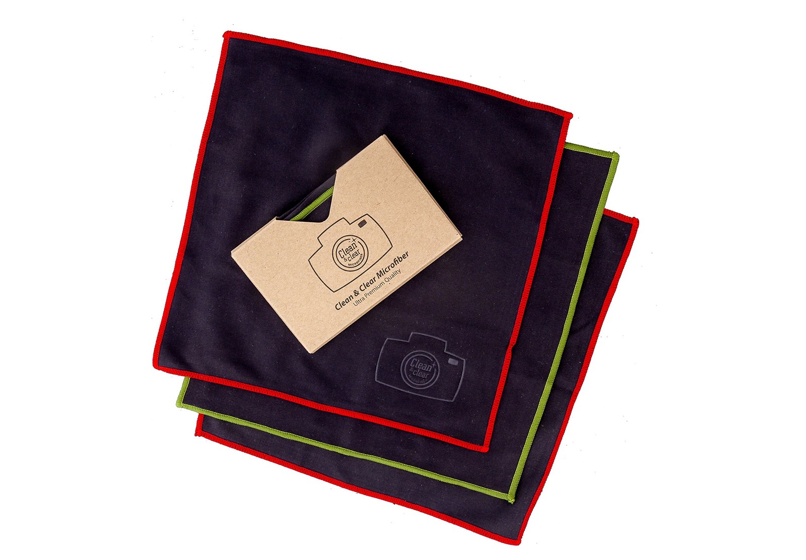 Clean & Clear Microfiber Cleaning Cloth, Extra Large [10 10 Pack, Solid Black