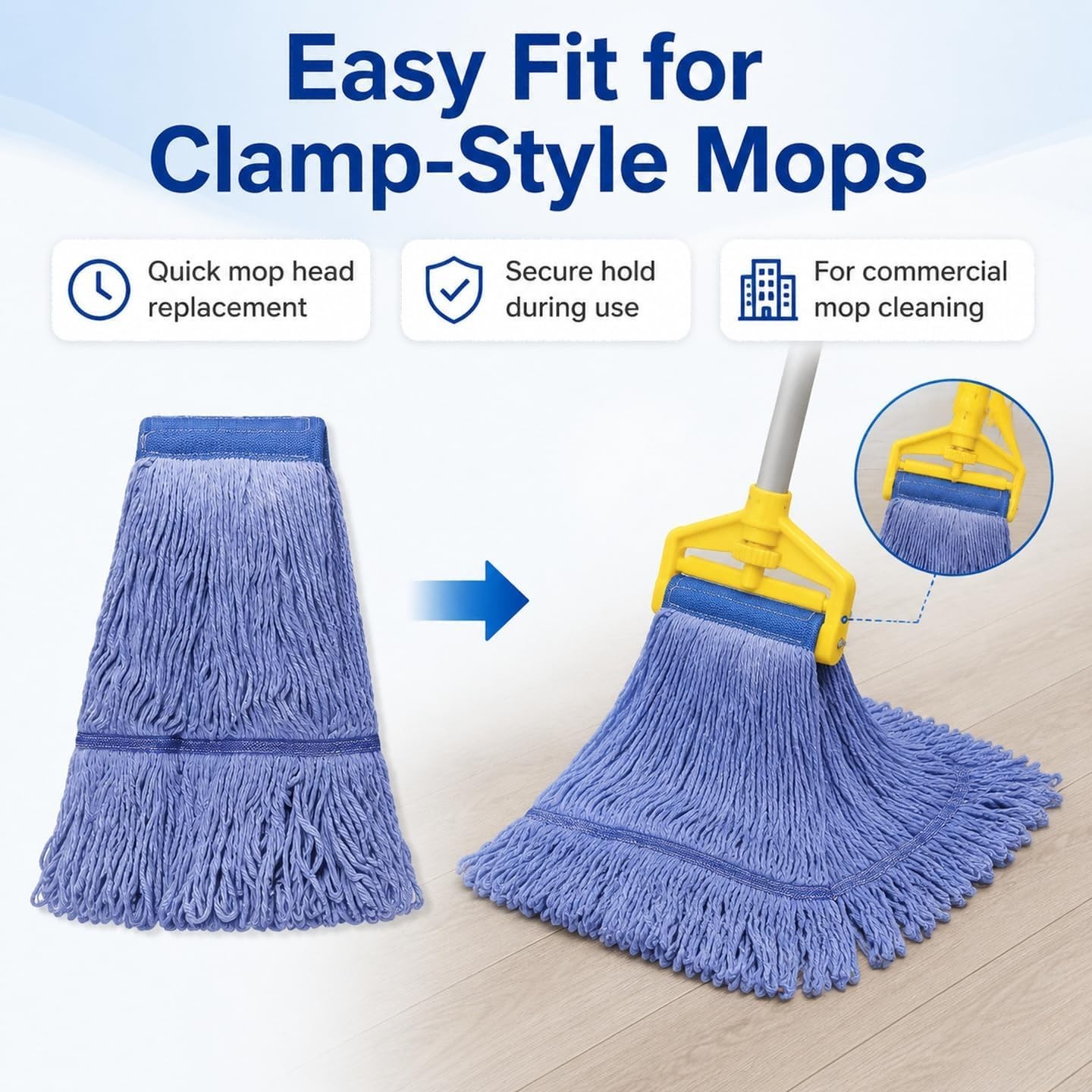 2 Pack Mop Head Replacement, Cleaning Heavy Duty Mop Head Commercial Replacem
