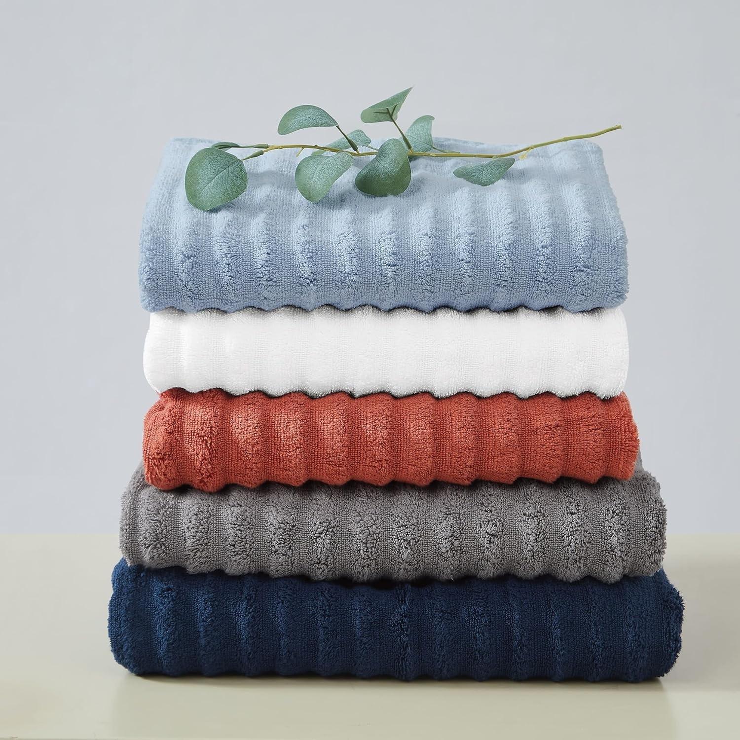 Textured Rust 6 Piece Towel Set, Solid Color Themed, Oeko-TEX Certified