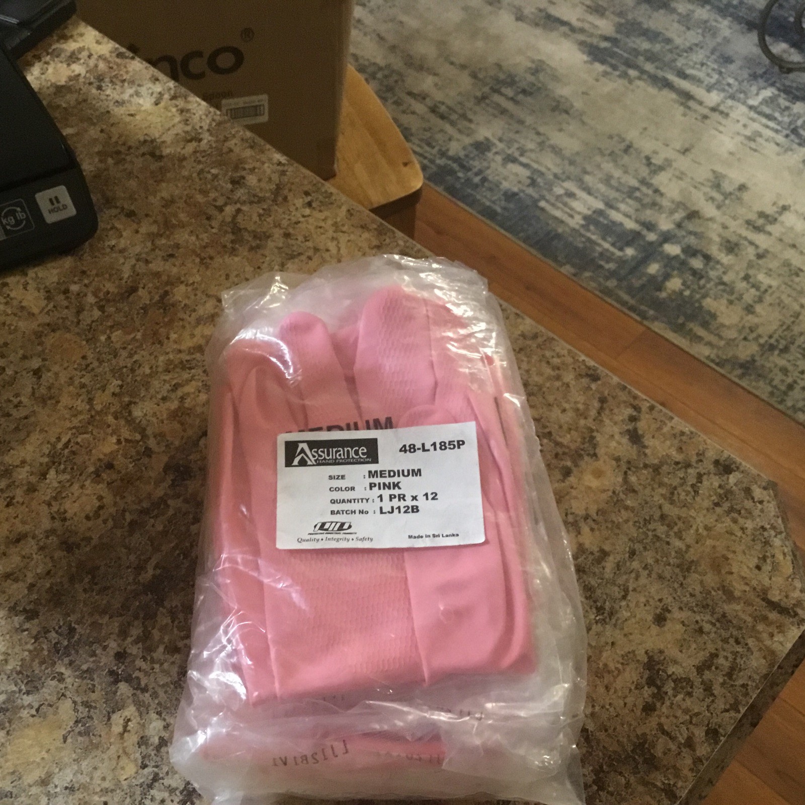 12 Pair PIP 48L185P/Size MED Pink Lined Frocked Latex Gloves Brand New In Bag
