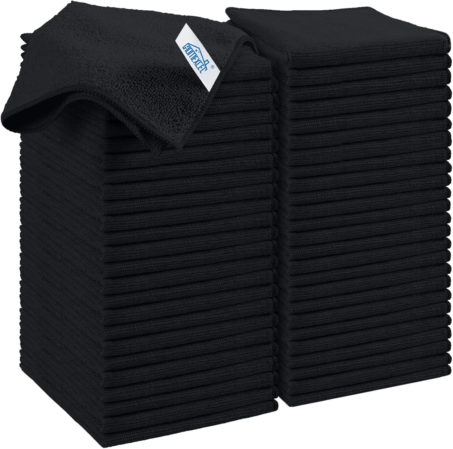 HOMEXCEL Black Microfiber Cleaning Cloth, 12 Pack Premium Small,